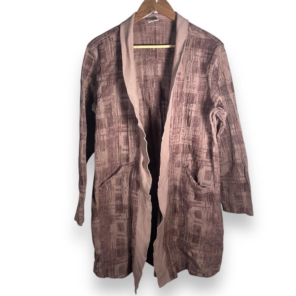 CMC Color Me Cotton Blush Pink Brushed Open Long Length Cardigan Size Medium